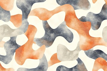 Abstract Organic Shapes Pattern in Earthy Tones
