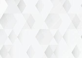 White and gray hexagon geometric pattern background. Monochrome color scheme background. 3d geometric pattern. Modern minimalist aesthetic pattern. Colorful gradient mosaic vector backdrop.