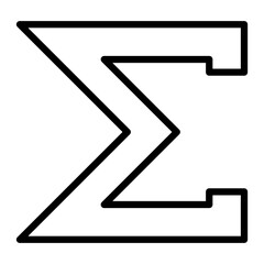Summation Vector Line Icon Design