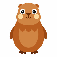 Happy Groundhog cartoon groundhog day vector on a white background
