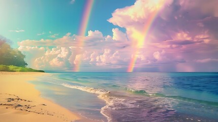 rainbow over the sea