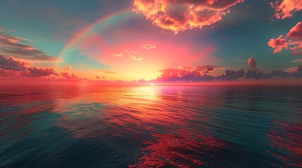 rainbow over the sea