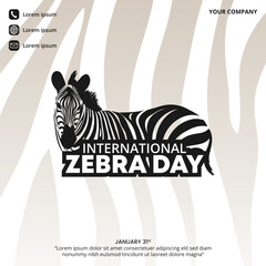 International Zebra Day with zebra pattern © Edoas
