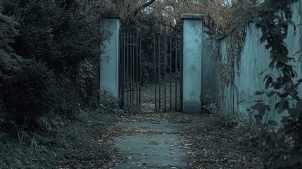 Abandoned Pathway Through An Old Gate