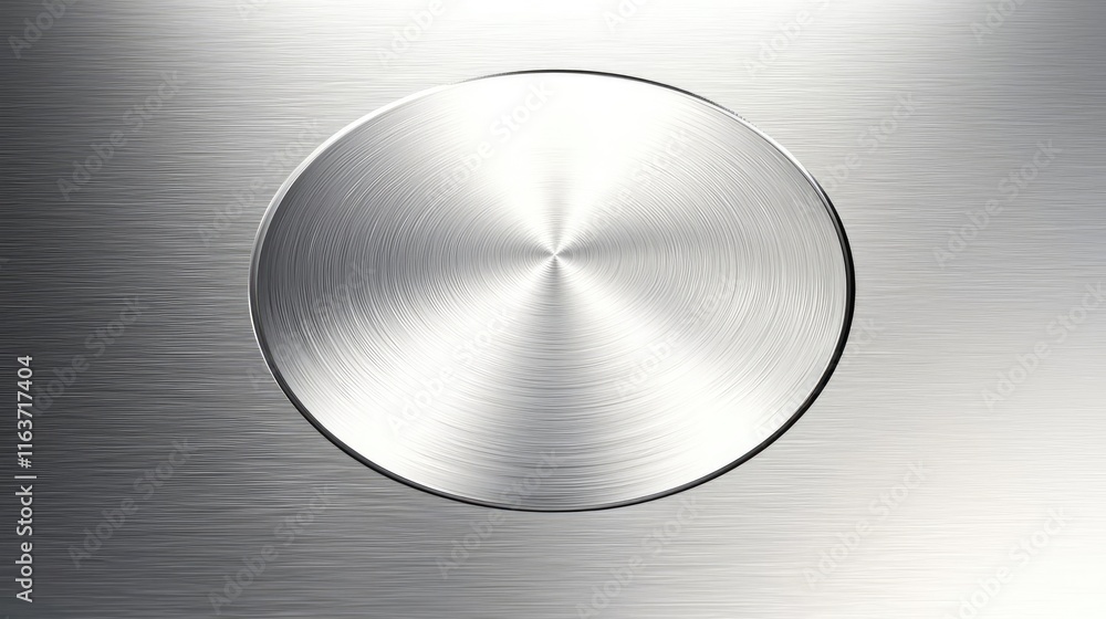 Poster brushed abstract background idea. close-up of a polished metallic button with a sleek and modern des
