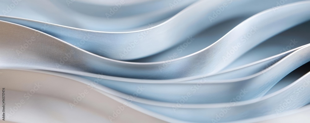Poster brushed abstract background idea. soft waves of fabric in blue and white create a calming and elegan