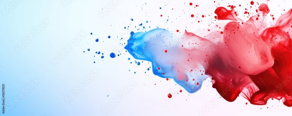 Aufkleber splatter abstract background concept. vibrant splash of red and blue ink creating an artistic abstra