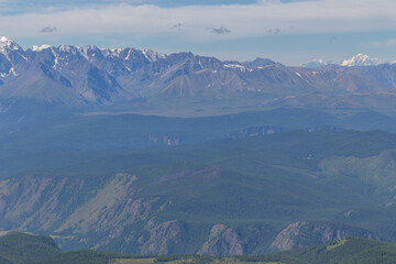Beautiful view from the Aktash repeater (Aktashsky transponder). Altai republic, Russia