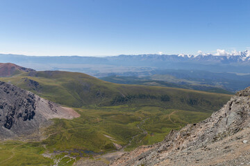 Beautiful view from the Aktash repeater (Aktashsky transponder). Altai republic, Russia