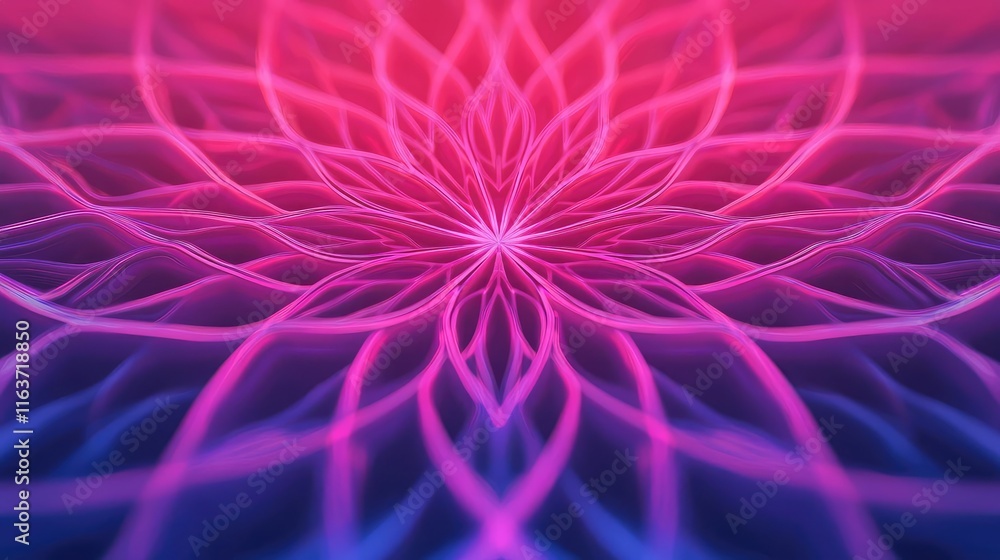 Poster snowflake abstract background concept. abstract floral design with vibrant pink and blue colors crea