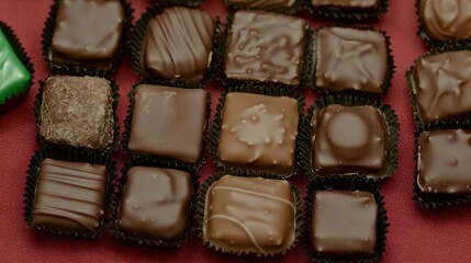 Assorted Gourmet Chocolate Squares Collection Delicious Dark and Milk Chocolate Candies