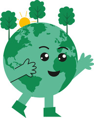 Vector Cute Earth Day Illustration