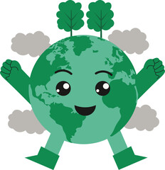 Vector Cute Earth Day Illustration