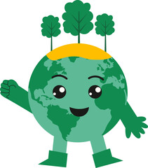 Vector Cute Earth Day Illustration