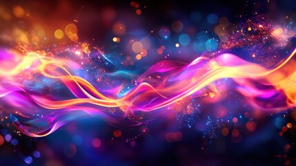Abstract Colorful Energy Waves: A Vibrant Symphony of Light and Color