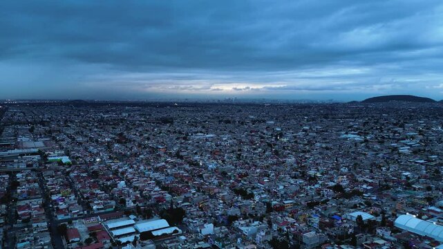 Gray, cloudy day in Ecatepec, as seen from above