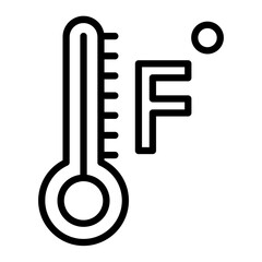 Fahrenheit Degrees Vector Line Icon Design