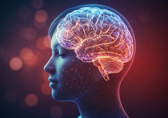 Obraz premium Image of brain science research: Generated image