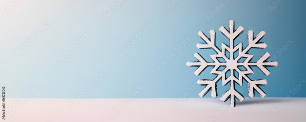 Aufkleber snowflake abstract background concept. a beautifully crafted snowflake against a soft blue backgroun