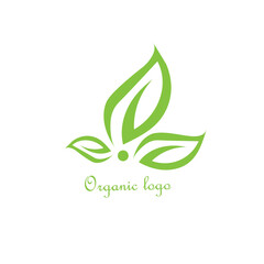Green leaf organic logo design