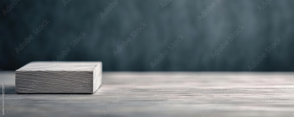 Poster brushed abstract background idea. a minimalist wooden block on a textured surface with a subtle back