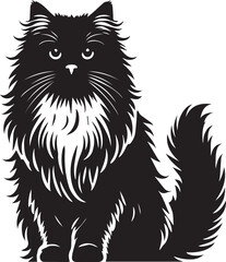 black and white cat cartoon