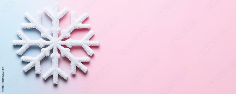 Poster snowflake abstract background concept. elegant snowflake on a pastel background, perfect for winter-
