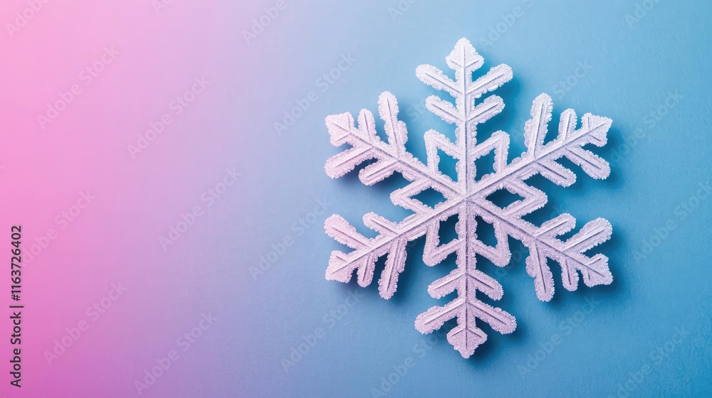 Poster snowflake abstract background concept. a delicate snowflake design showcasing winter beauty on a vib