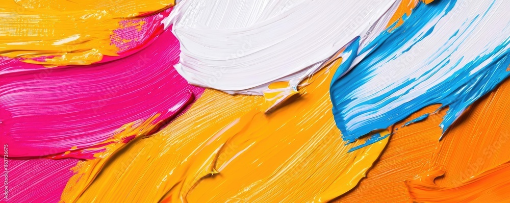 Poster splatter abstract background concept. vivid paint strokes in vibrant colors create a dynamic, abstra