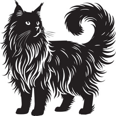 black and white cat cartoon