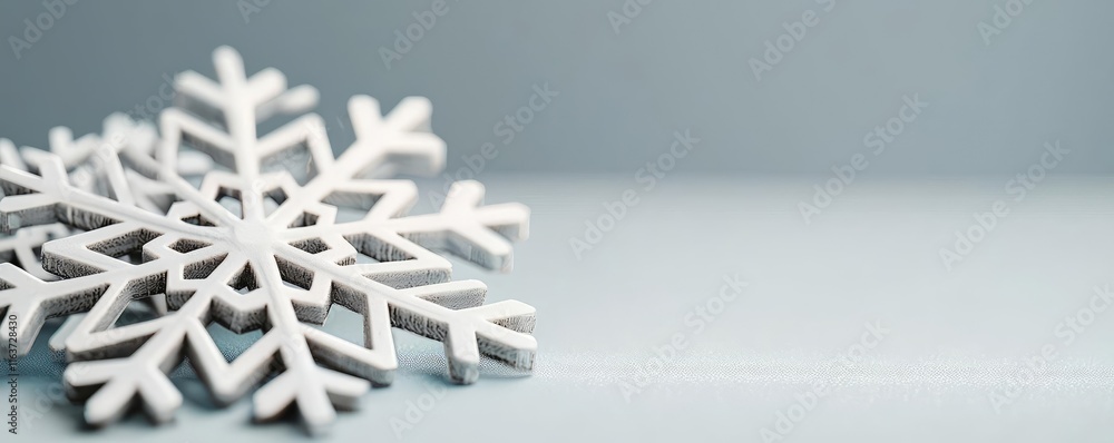 Poster snowflake abstract background concept. delicate snowflake on a soft surface, evoking winter's beauty