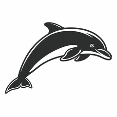Naklejka premium Dolphin logo icon vector illustration