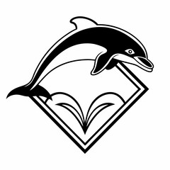 Dolphin logo icon vector illustration