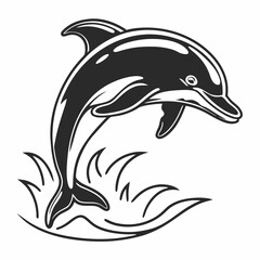 Dolphin logo icon vector illustration