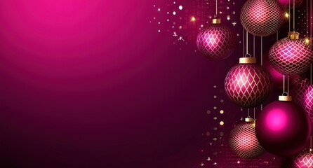 Obraz premium Elegant Pink and Gold Christmas Ornament Background