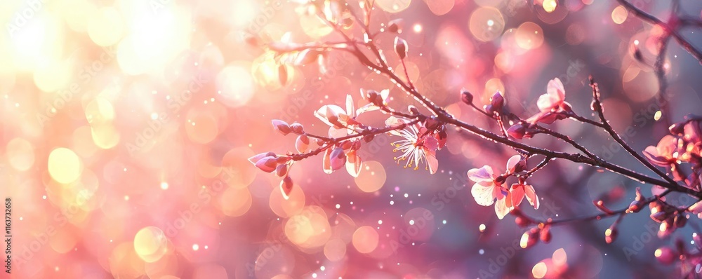 Poster splatter abstract background concept. elegant blossoms sparkling in sunlight, creating a magical spr
