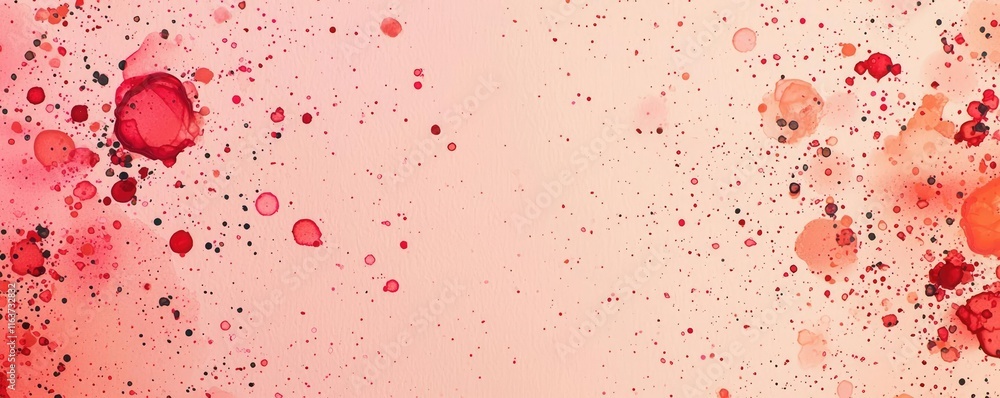 Poster splatter abstract background concept. abstract red watercolor splash with soft pink background for c