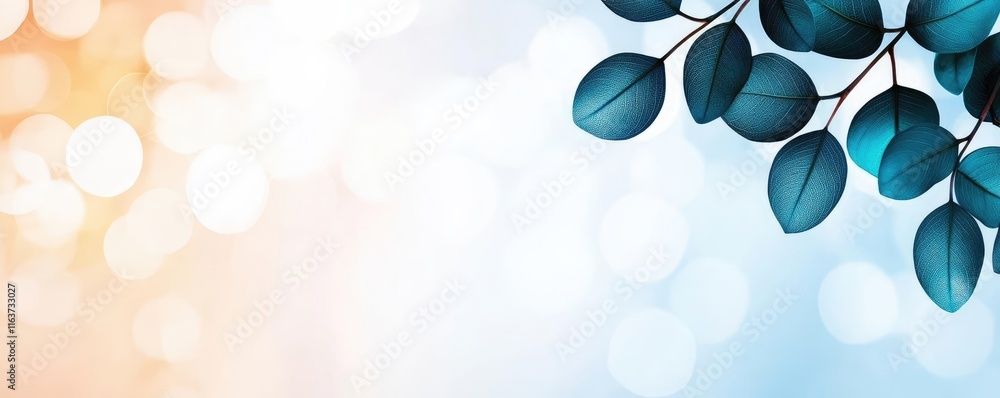 Poster splatter abstract background concept. elegant leaves against a soft gradient background creating a s