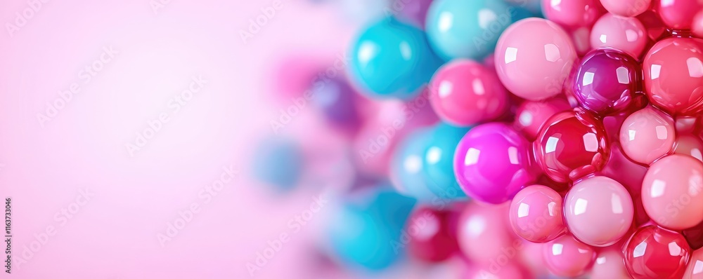 Poster splatter abstract background concept. colorful abstract spheres create an eye-catching visual for de