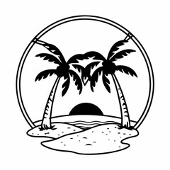 Beach icon vector illustration 