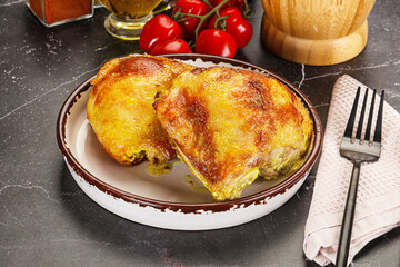 Roasted chicken thigh with spices