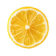 half cut lemon on transparent background