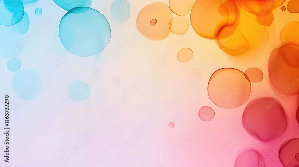 Poster splatter abstract background concept. colorful bubbles create an abstract background with vibrant bl