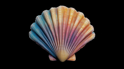 Fototapeta premium colorful seashell on black background