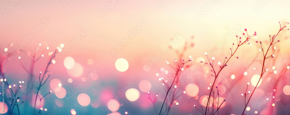 Poster splatter abstract background concept. soft focus on delicate flowers, creating a dreamy and colorful
