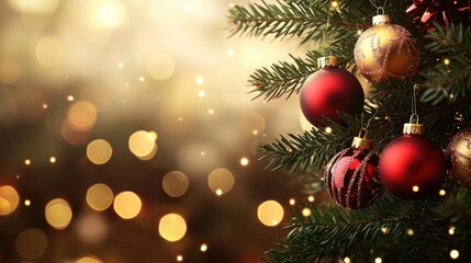 Obraz premium Christmas Festive Ornaments on a Sparkling Tree