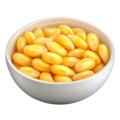yellow oval seeds in white bowl