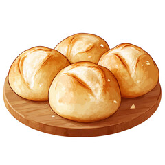 golden brown bread rolls on wooden board