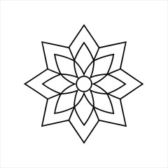 Geometric Flower Vector Illustration with Perfect Symmetry