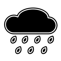 clouds and rain glyph icon
